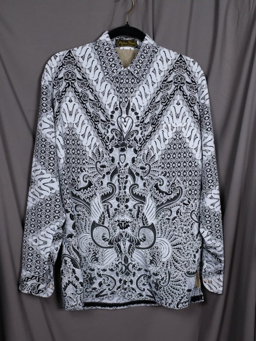 Intricate Batik Overshirt Black and white patterns Indonesian